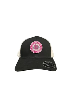 Between The Lines Black/White Trucker Hat Palm Badge