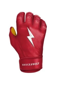 Bruce Bolt Premium Short Cuff Red/Gold -Baseball Joy Boutique bruce bolt bruce bolt premium short cuff red gold 2