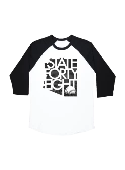 State Forty Eight Men's Baseball Tee Arizona's Pastime White & Black