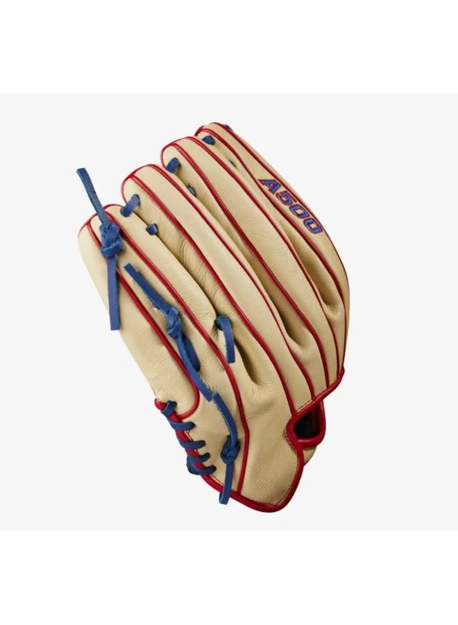 Wilson A500 12-inch Utility Youth Baseball Glove Blonde/Red/Royal 4 Wilson A500 12-inch Utility Youth Baseball Glove Blonde/Red/Royal - Image 2