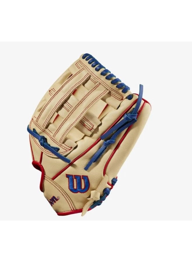 Wilson A500 12-inch Utility Youth Baseball Glove Blonde/Red/Royal 5 Wilson A500 12-inch Utility Youth Baseball Glove Blonde/Red/Royal - Image 3