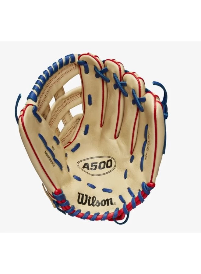 Wilson A500 12-inch Utility Youth Baseball Glove Blonde/Red/Royal 6 Wilson A500 12-inch Utility Youth Baseball Glove Blonde/Red/Royal - Image 4